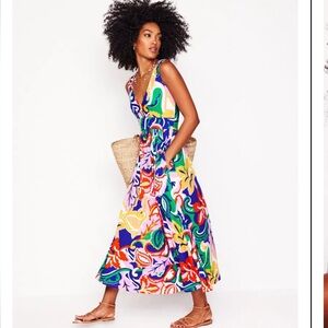 Boden | Dresses | Boden Green And Pink Floral Maxi Dress | Poshmark